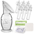 haakaa Gen.1 Manual Breast Pump 100ml/4oz. & 4ml Colostrum Collectors (6pcs) Combo - Liquid Gold Collection Set, Flexible & Soft Silicone Breast Milk Collector with Ready-to-use Colostrum Syringe