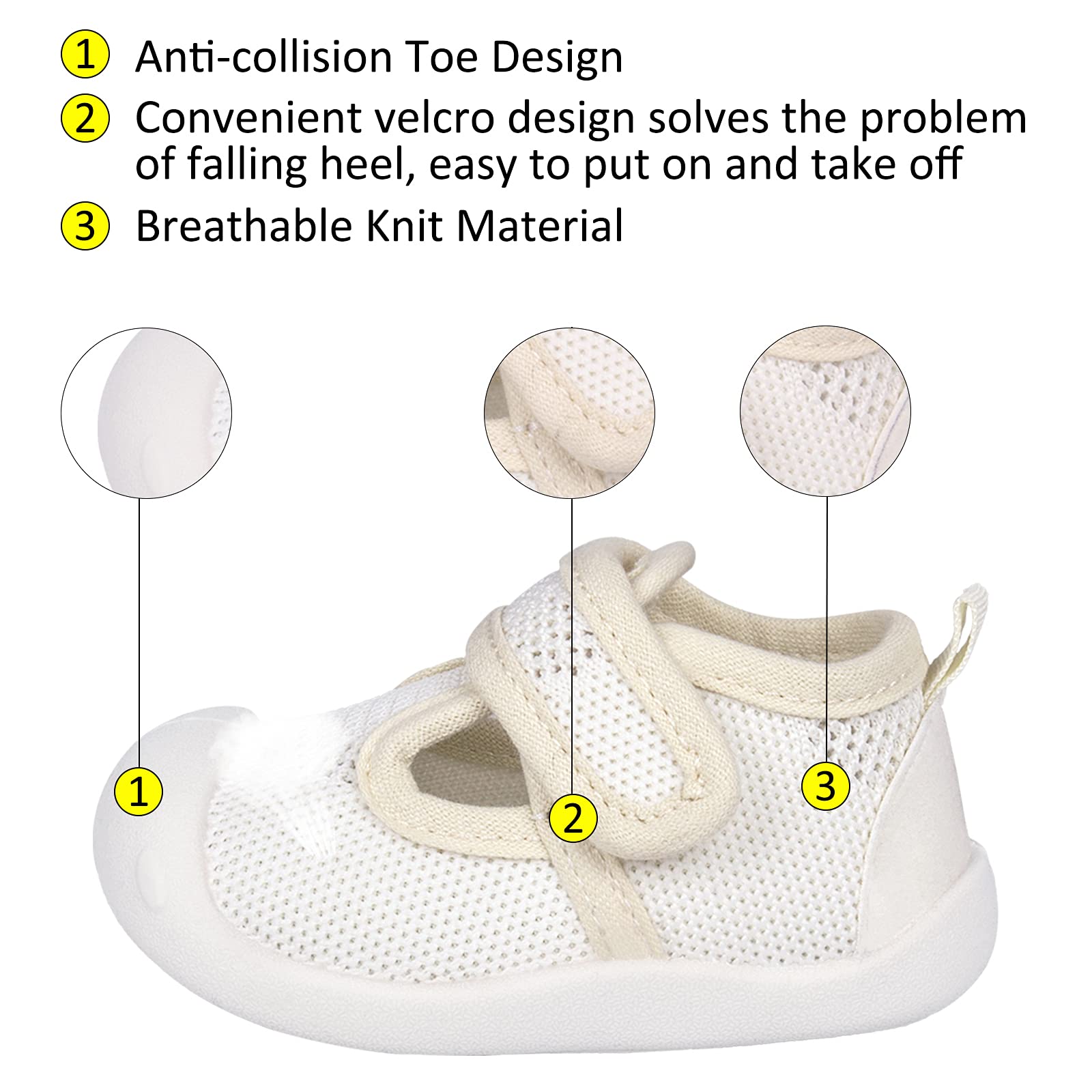 Charrost Baby Sandals Toddler Wide Toe First Walker Shoes