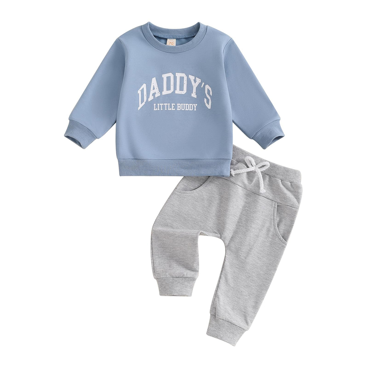 Sejardin Toddler Baby Boy Fall Winter Outfit Long Sleeve Letter Print Sweatshirts and Jogger Pants Infant Boy Clothes (Dads Little Dude Khaki, 12-18 Months)