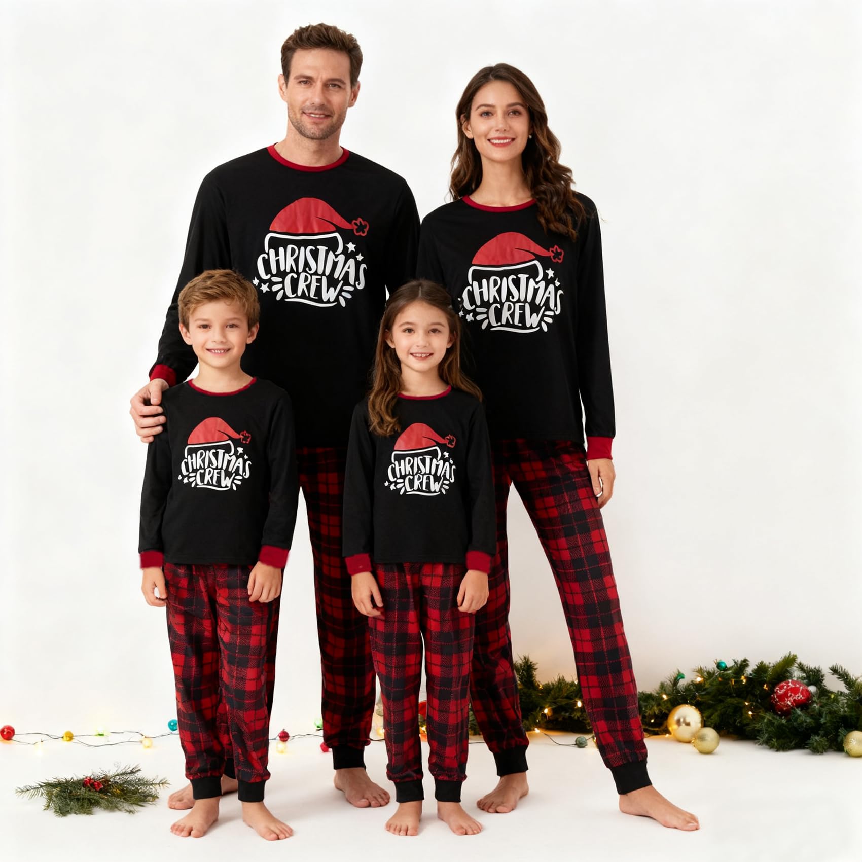 Awoscut Family Christmas Pajamas Matching Pajamas for Family, Xmas PJs Sets Holiday Sleepwear(#gj-7, Baby, 6 Months)