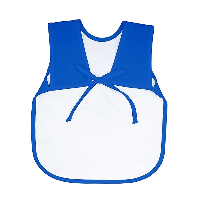 BapronBaby Minimalist Royal Blue Bapron - No Neck Tie Safer Bib for Baby & Toddler - Soft Waterproof Stain Resistant - Machine Washable - Sz Preschool 3-5yrs