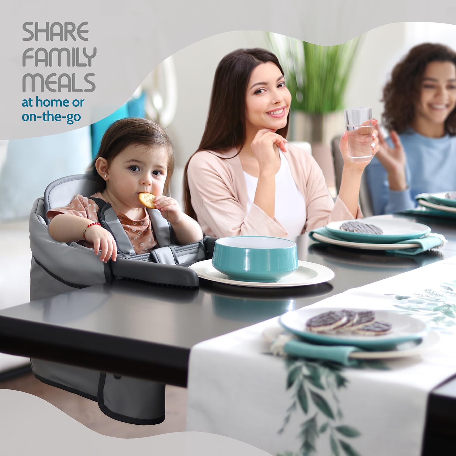 Elegant Faux Leather Hook On High Chair for Table - Clip On High Chair to Table, Portable High Chair for Travel, High Chairs for Babies Clip On High Chair that Attaches to Tables