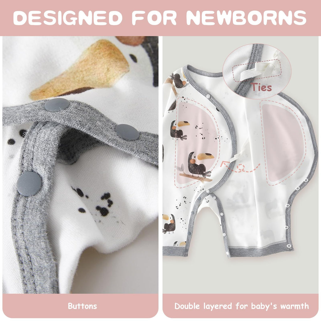 Cherie Kids Organic Cotton 0-6M Unisex Newborn Baby Sleepers Pajamas