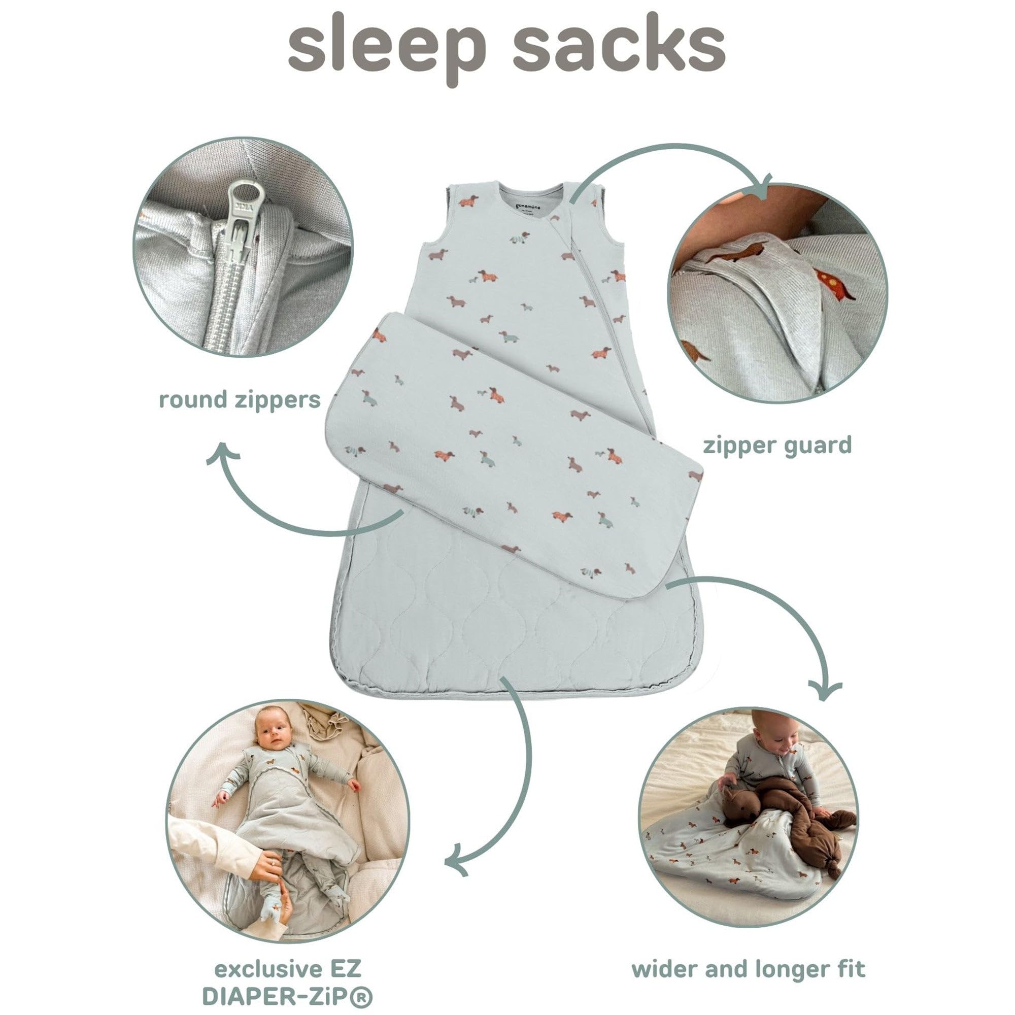 GUNAMUNA Sleep Sacks for Babies Toddlers and Newborns, Easy Changing Diaper Zipper, 2.5 TOG, Football, 18-24 Months