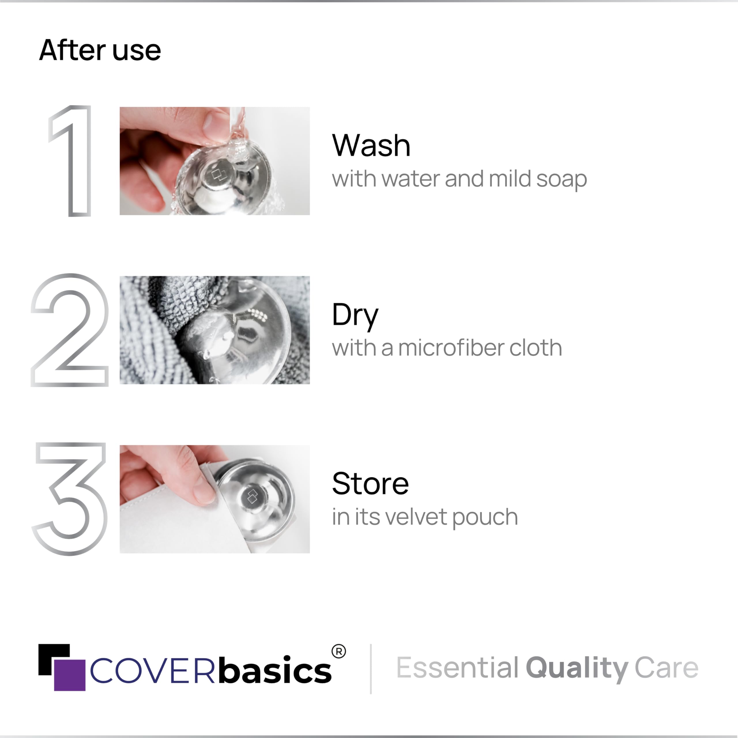 COVERbasics Silver Nipple Shields for Breastfeeding - Nursing Cups (Large)