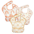 CoolaPeach 3-Pack Mess Proof Baby Bibs for Eating,Lightweight