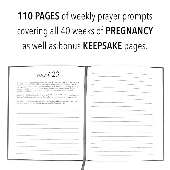 Pregnancy Prayer Journal - Christian Pregnancy Journal For Milestones - Linen-Bound Baby Book Keepsake - Gifts For Expecting Moms (Ivory, 110 Pages)