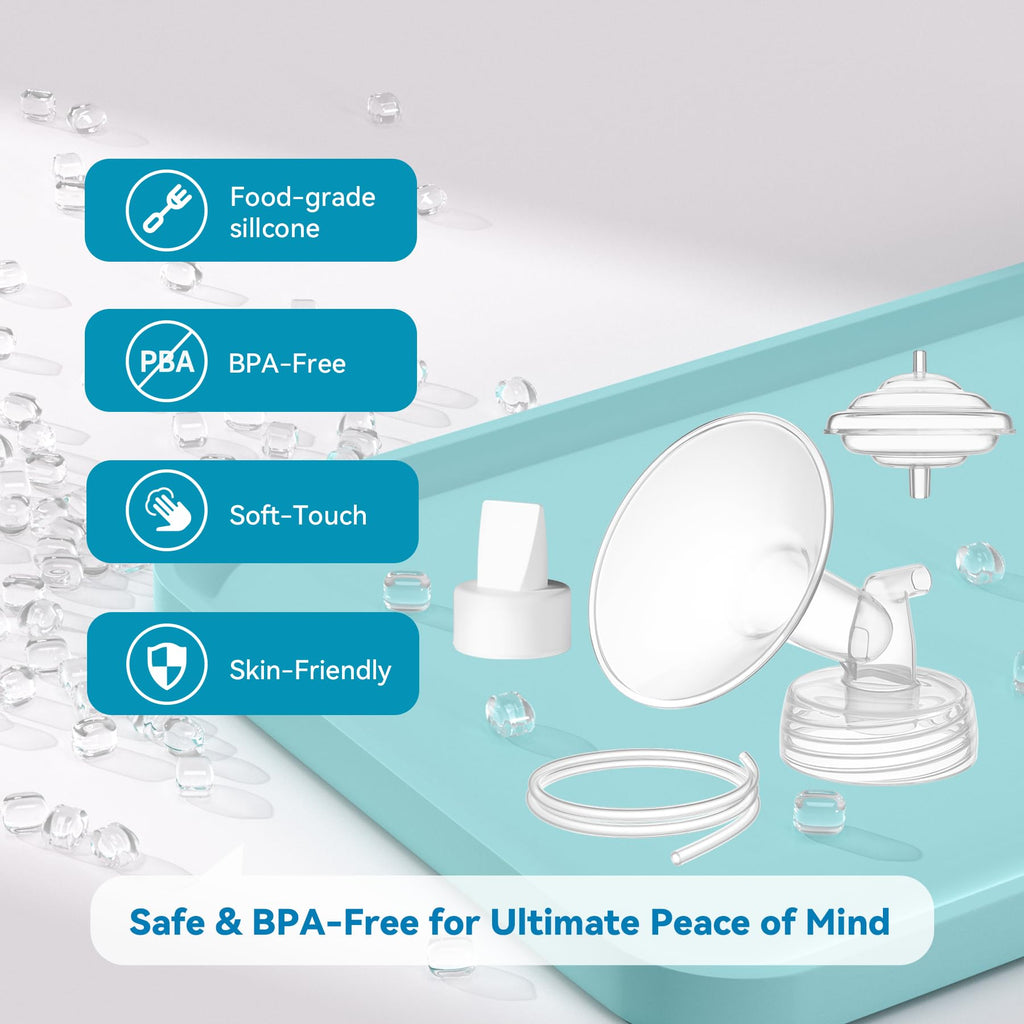 Gotocut Breast Pump Accessories Kit - 16mm Flange Set Compatible with Spectra S1/S2/Motif Luna, Includes Valves, Tubing & Backflow Protectors