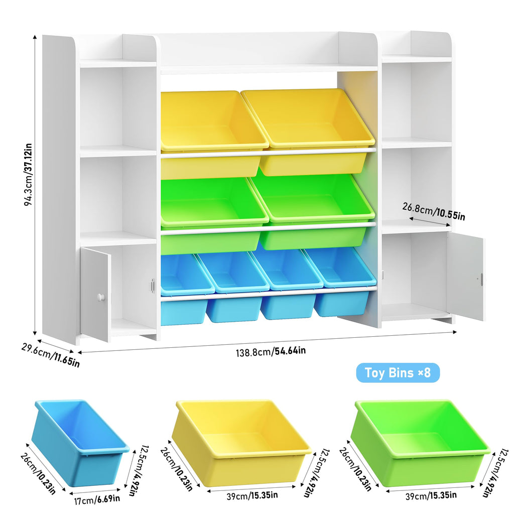 FOTOSOK Storage Organizer with 8 Bins, Organizer Bin