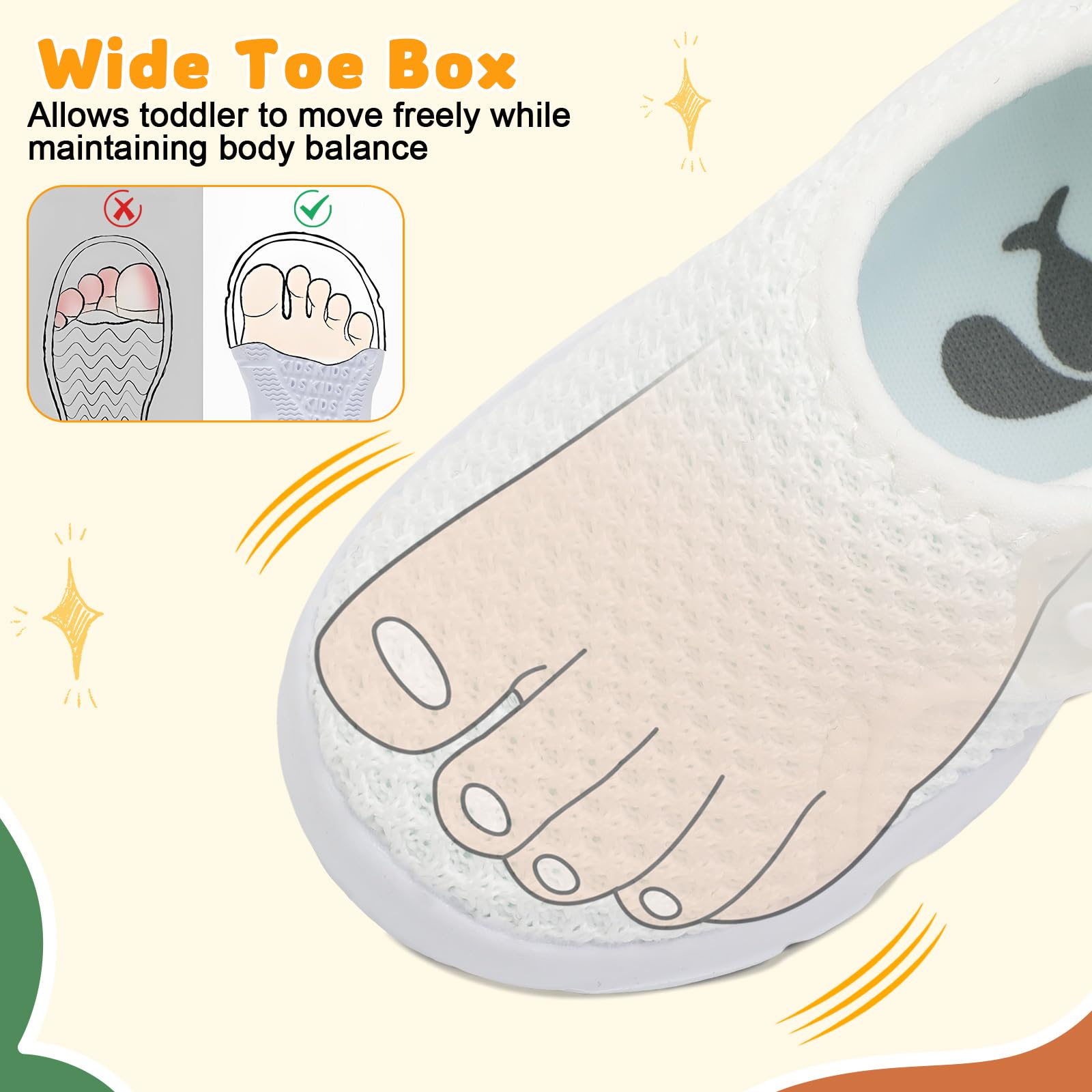 FEETCITY Baby Shoes Infant Sneakers Boys Girls First Walking Shoes Lightweight Slip On Shoe White