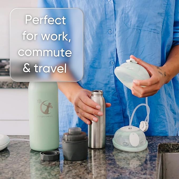 Ceres CHILL OG Breastmilk Chiller & Warmer – 12–34oz Portable Breast Milk Cooler, Storage & Baby Bottle for Travel, Work or On-The-Go – Pump Compatible Container – Future’s So Bright White