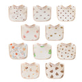 PurlHaven Baby Bandana Bibs, 10 Pack Waterproof Toddler Bib,Soft Cotton Absorbent Baby Bibs for Eating,Drooling,Teething (U-10pcs-waterproof)