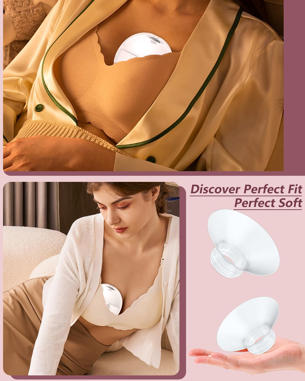 4PC Flange Insert 17mm Compatible with Momcozy M5/M6/M9/S12 Pro/V1 Pro/V1 Pro Breast Pump, Fit for Eufy/Elvie/Medela/Spectra/Lansinoh/NCVI/Lansinoh/TSRETE with 24mm Flange/Shield Breast Pump