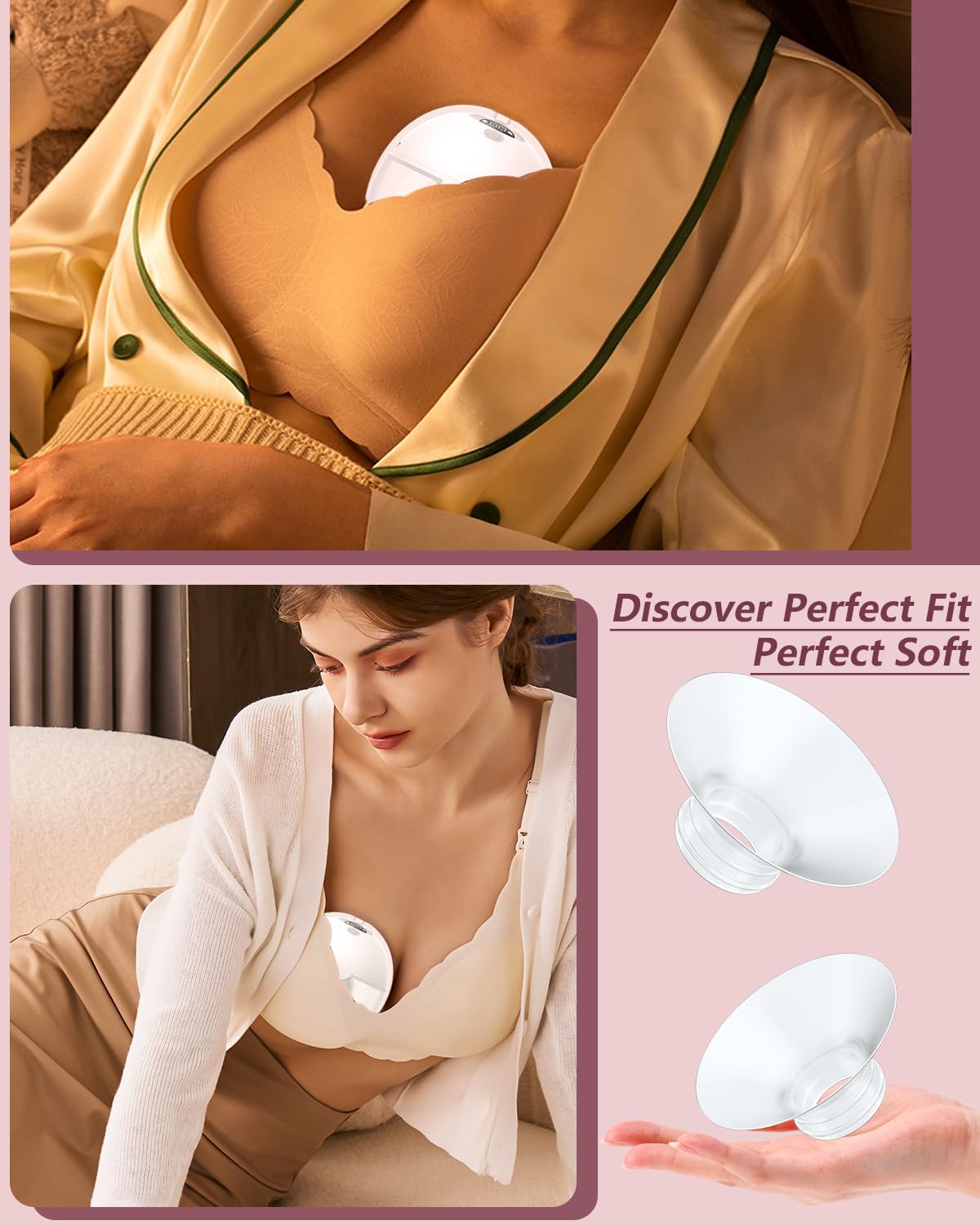 4PC Flange Insert 17mm Compatible with Momcozy M5/M6/M9/S12 Pro/V1 Pro/V1 Pro Breast Pump, Fit for Eufy/Elvie/Medela/Spectra/Lansinoh/NCVI/Lansinoh/TSRETE with 24mm Flange/Shield Breast Pump