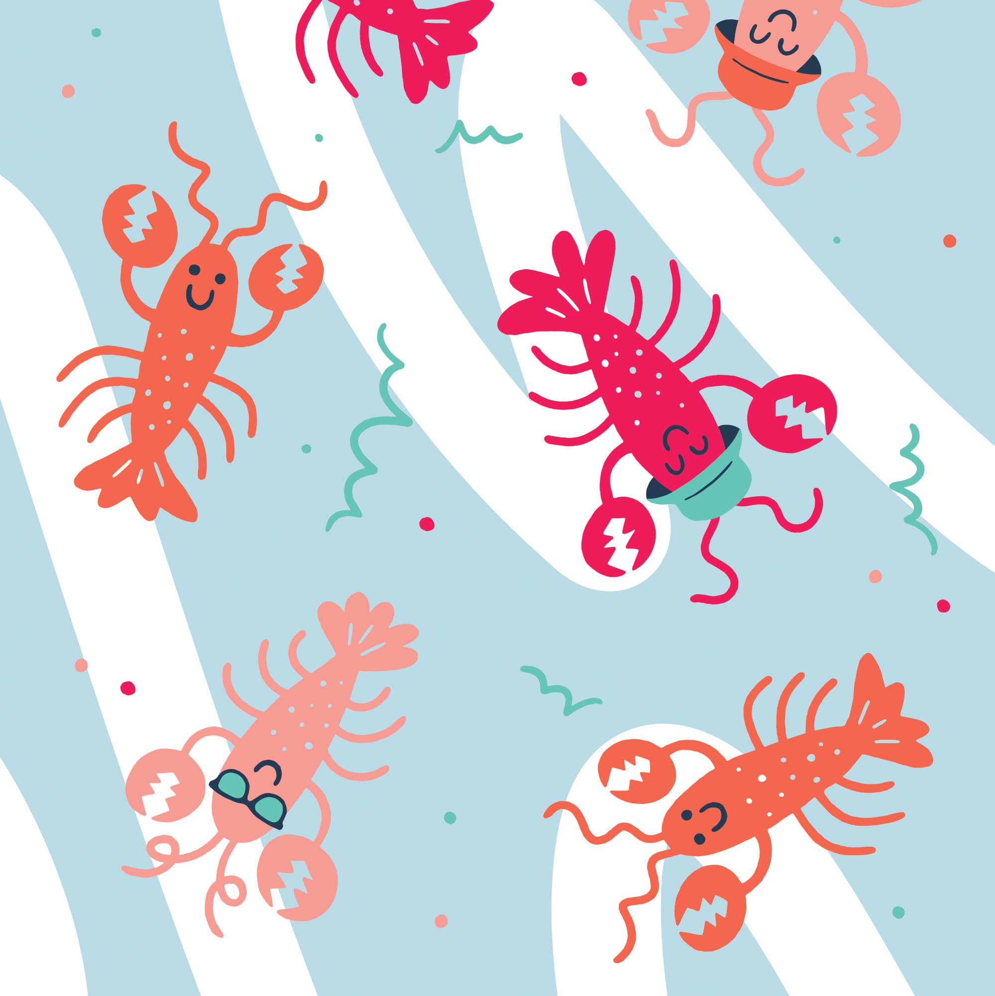 Hello Bello Premium Swim Diapers, Size S (16-28 lbs), Cute Extra-Bright Lobster Designs, 20 Count Jumbo Pack