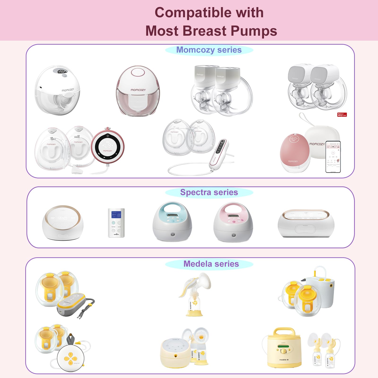 Flange Insert 15/17mm 8PCS Compatible with 24mm Flange/Shield of Most Pumps,Suitable for Momcozy/Medela/Spectra/TSRETE/Paruu Wearable Breast Pump,Reduce 24mm Tunnel Down to Correct Size,4pc/Size