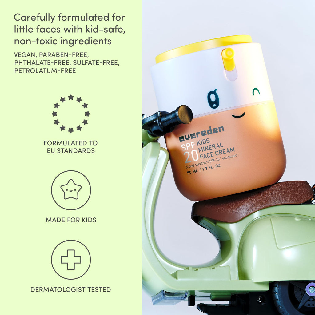 Evereden Kids Mineral Face Cream SPF 20, Dermatologist-Tested, Zinc Oxide