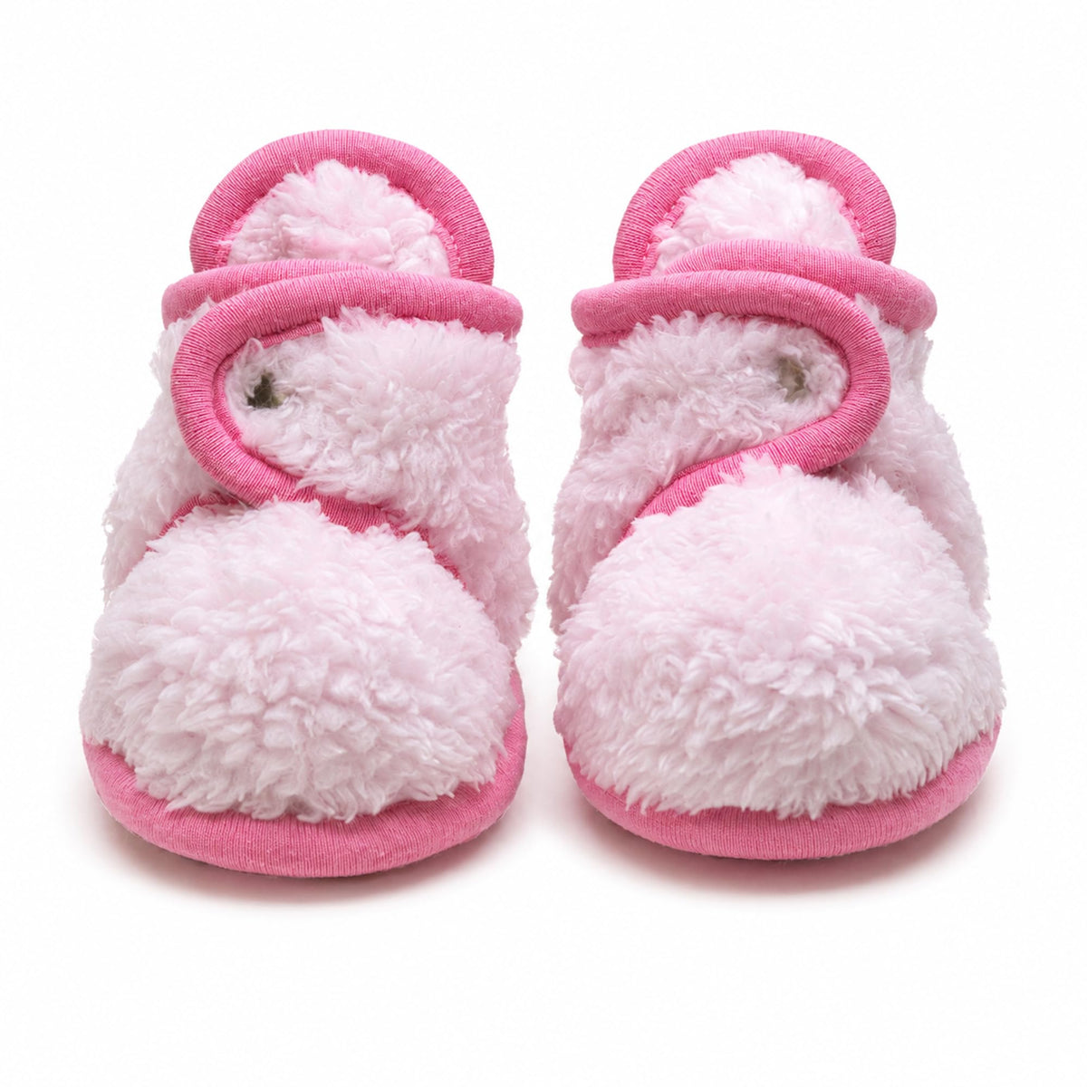 baby deedee Baby Booties - Sherpa Fleece, Snap Closure 18M Silver Plum