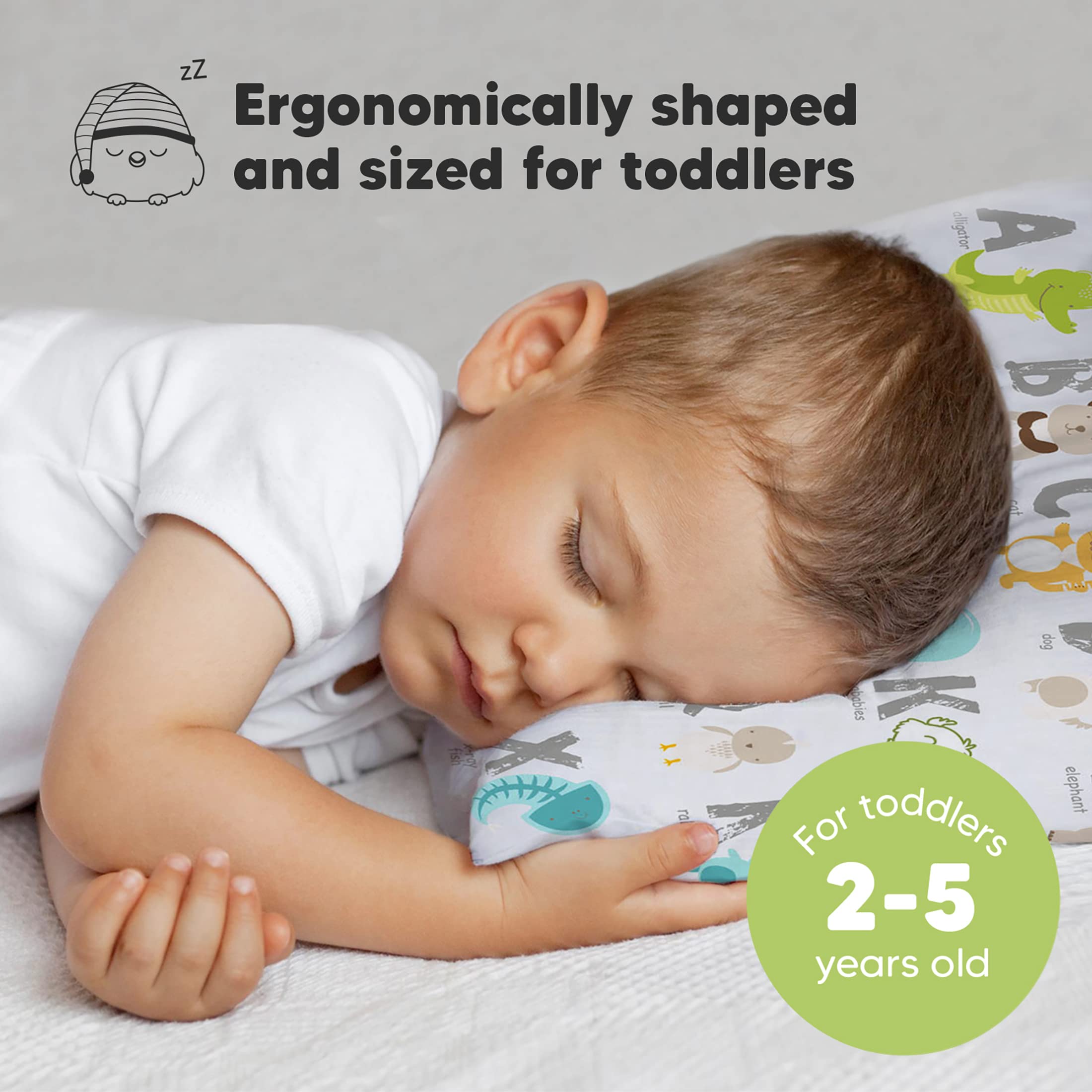 Toddler Pillow with Pillowcase, 13x18 My Little Dreamy Pillow (KeaABC)