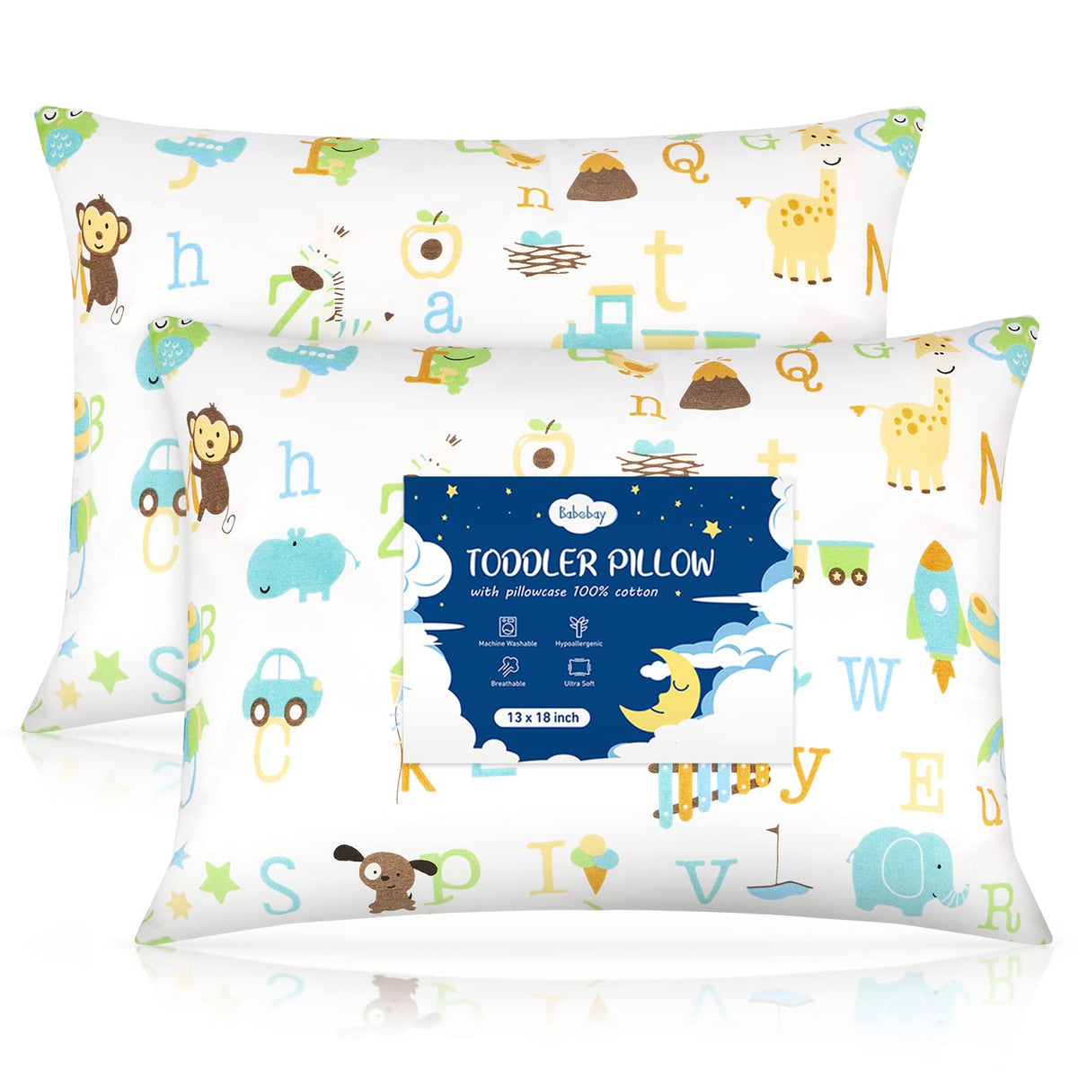 Toddler Pillow,13 x 18 Kid Pillows for Sleeping,Machine Washable Kids Pillow, Perfect for Travel,Toddlers Cot(Not Included Pillowcase)