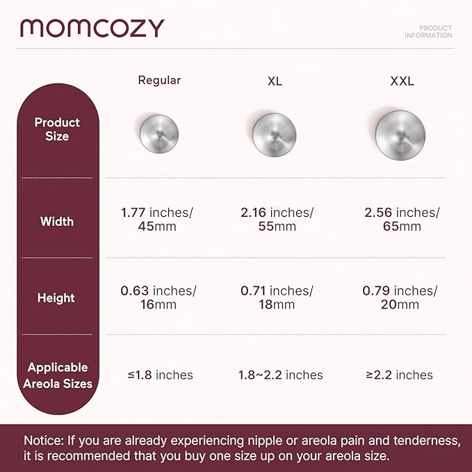 Momcozy 999 Silver Nursing Cups, Hole-Free Design, 999 Silver Nipple Shields, Breastfeeding Essentials, Silver Nipple Shields for Breastfeeding Newborns, Metal Nipple Shields, Regular Size