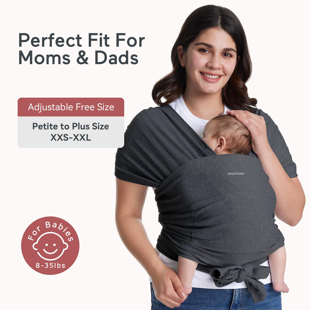 Momcozy Baby Wrap Carrier, Easy-On 2-Piece Design, Newborn to 33 lb