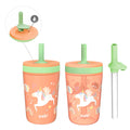 Zak Designs Unicorn Kelso Leak-Proof Toddler Straw Cups, 3pc Set