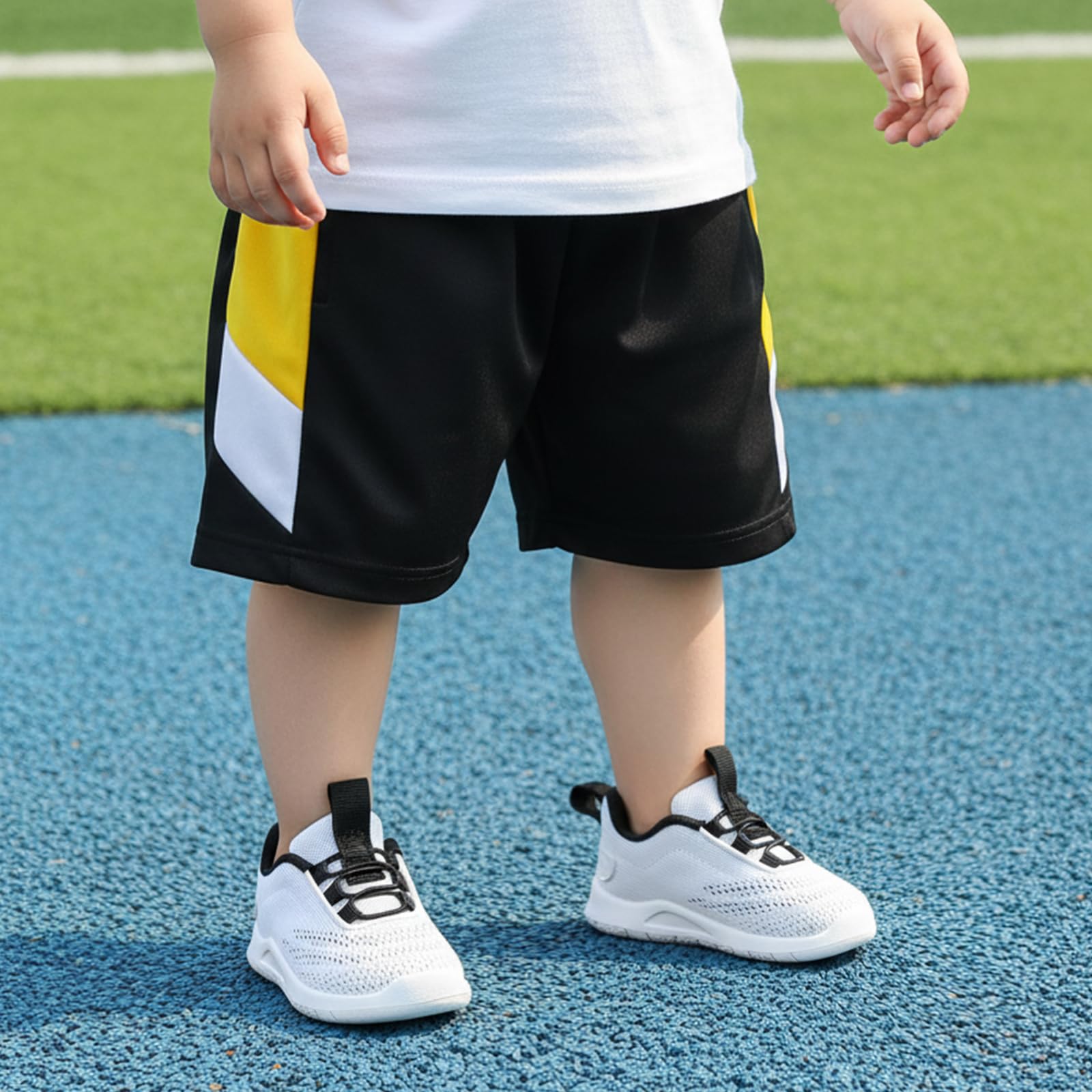 MORENDL Toddler Sneakers Baby Slip On Walking Shoes Non-Slip Breathable Boys & Girls Running Shoes Infant Tennis Shoes Whtie Black 15-18 Months Size 6