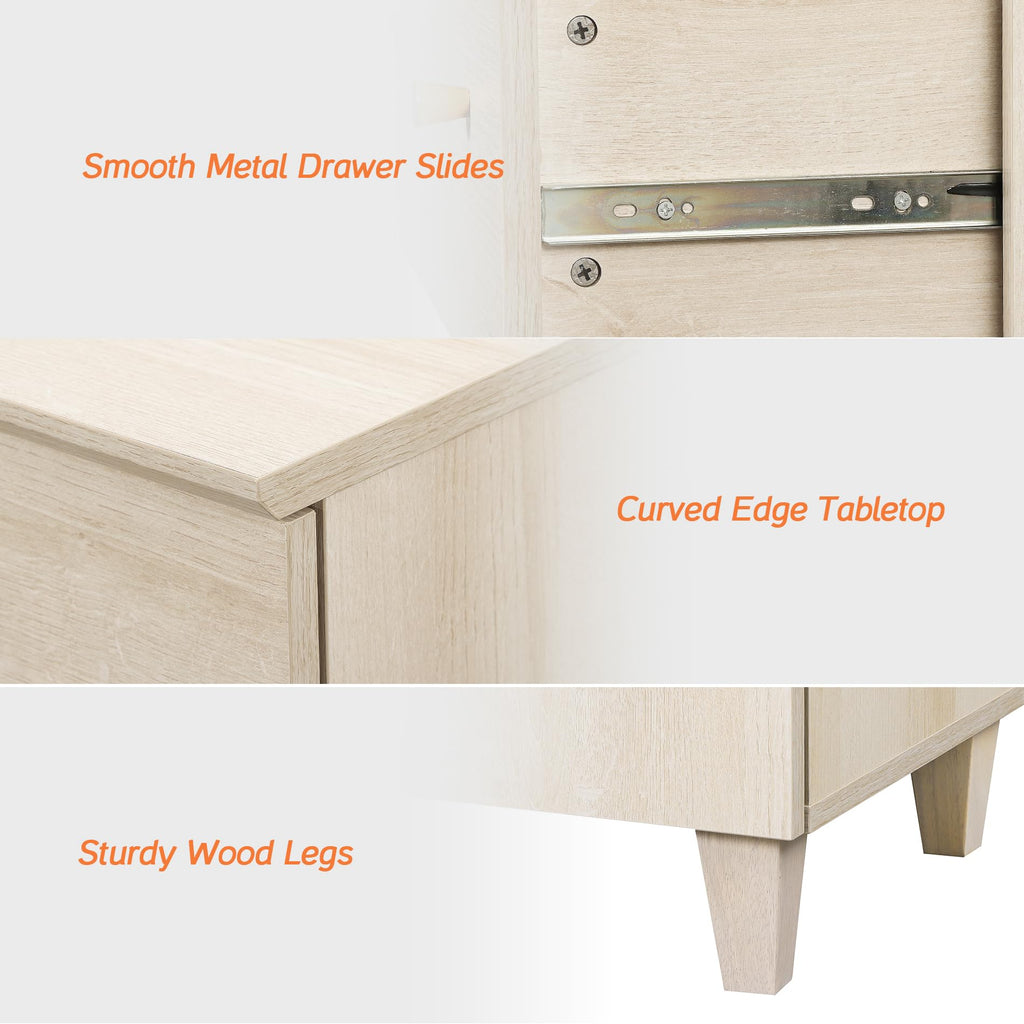 WAMPAT 8 Drawers Dresser Chests for Bedroom, 3-in-1 Modern Light Oak Wood Closet Storage Organizer Furniture with Door and Adjustable Shelves for Kids Room, Nursery, 94.4" Wide