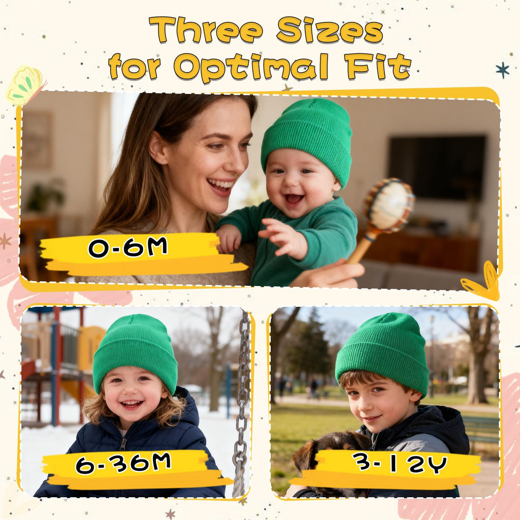ZOORON Toddler Beanie Baby Kids Beanies Warm Winter Hat Knit Skull Cap for Boys & Girls Soft Children Infant Hat