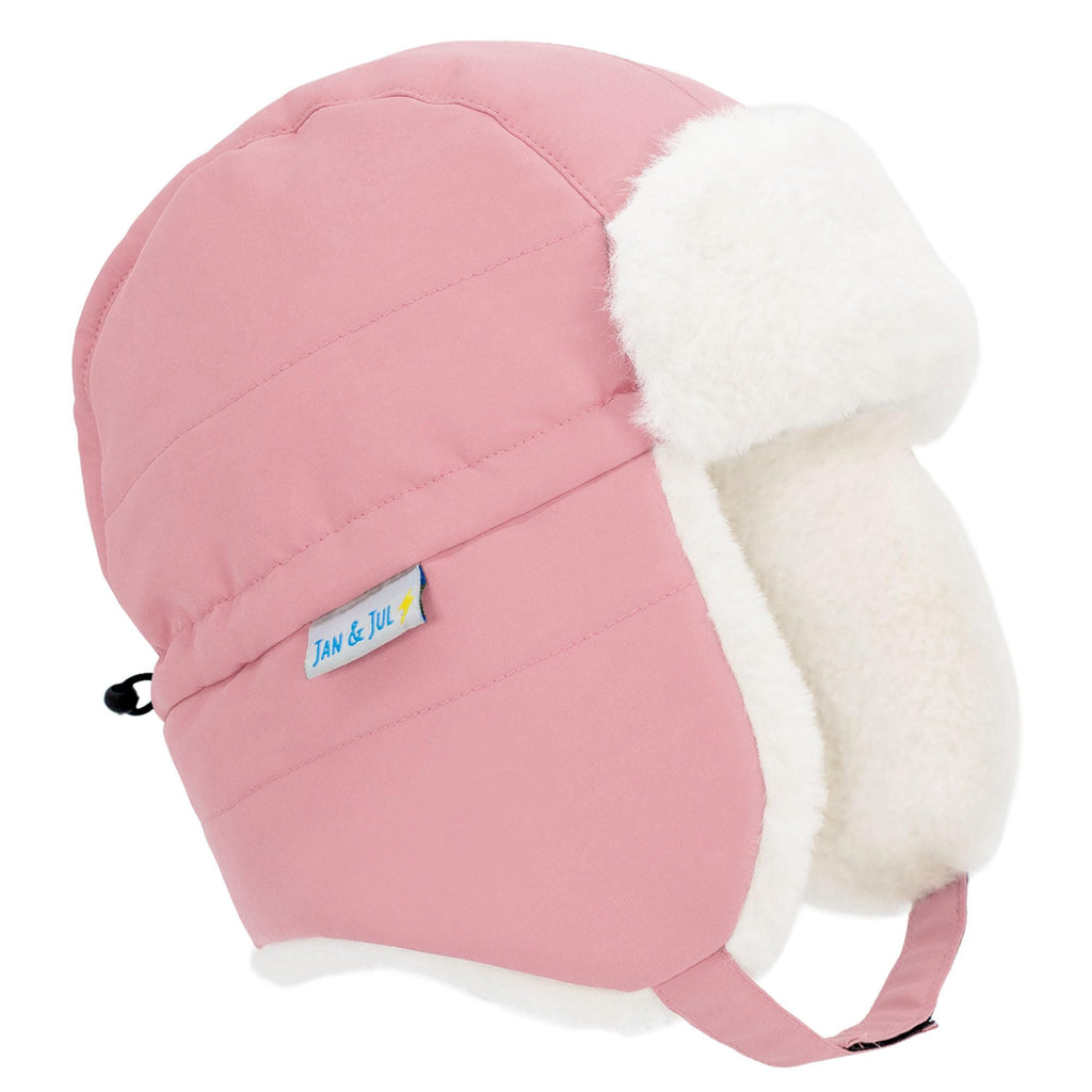 JAN & JUL Toasty-Dry Trapper Hat for Baby and Kids (Dusty Pink, L)