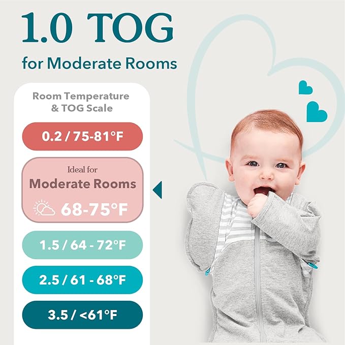 Love to Dream Swaddle UP, Sleep Sack 0-3 Months, Self-Soothing, Improves Sleep, Snug Fit Helps Calm Startle Reflex, Baby Essentials Must Haves Newborn, 1.0 TOG, 13-19 lbs, Oatmeal