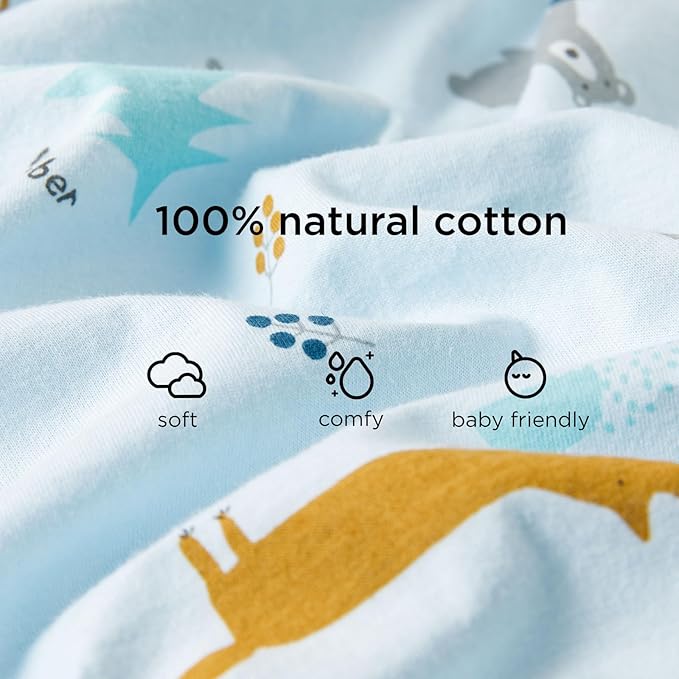 Duomiaomiao 0.5 TOG Toddler Sleep Sack 36-48 Months 100% Cotton Lightweight Baby Sleep Sack with Feet, Breathable Comfy Toddler Wearable Blanket