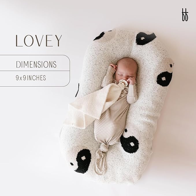 Forever French Baby | Lovey | Pacifier Holder | Lovey Gifts | Boy & Girl | Ideal for Age 0 Months & Up | Microfiber Feather Yarn (Peace Sign)
