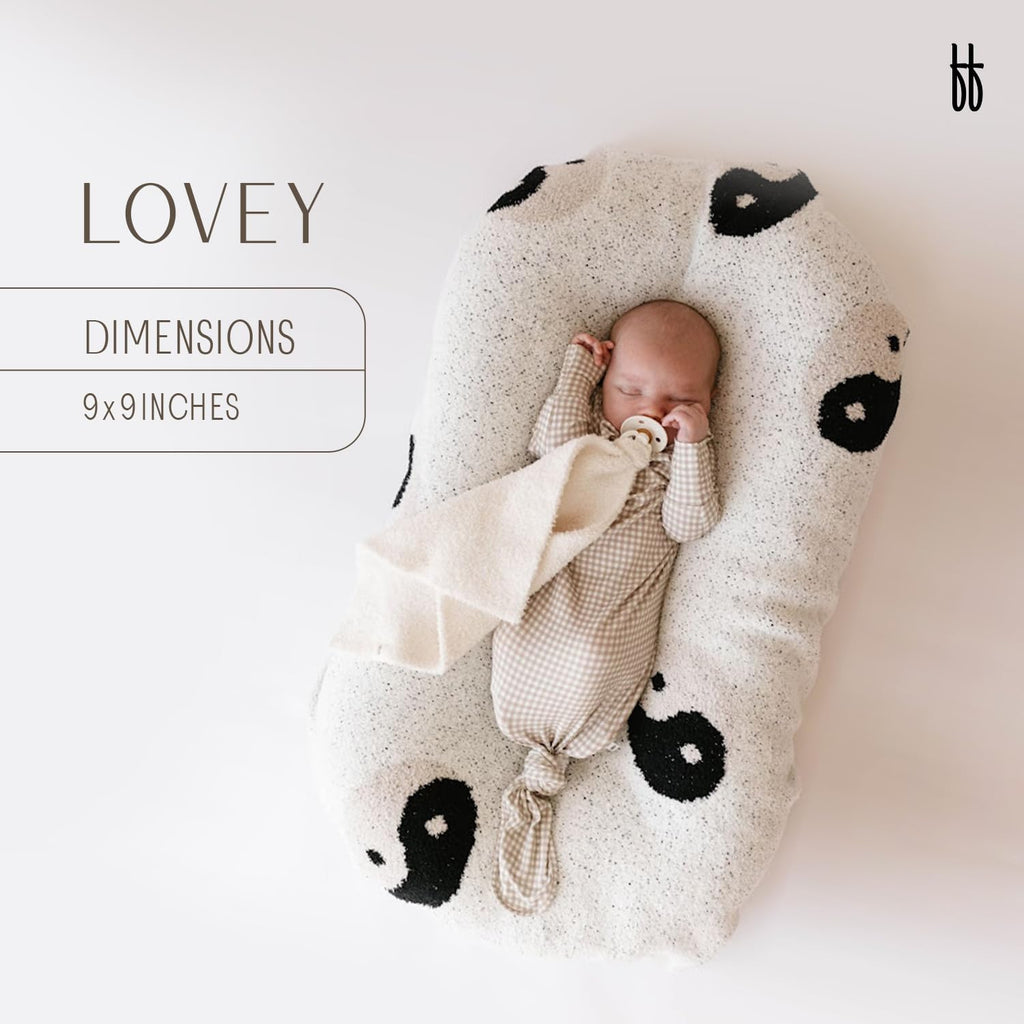 Forever French Baby | Lovey | Pacifier Holder | Lovey Gifts | Boy & Girl | Ideal for Age 0 Months & Up | Microfiber Feather Yarn (Peace Sign)