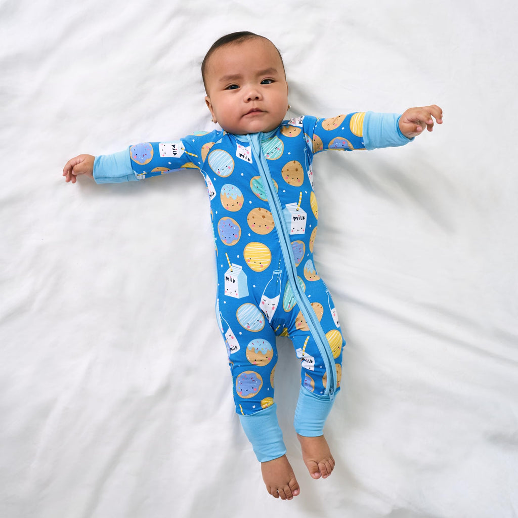 Little Sleepies Baby Pajamas, Blue Cookies & Milk, 3-6M
