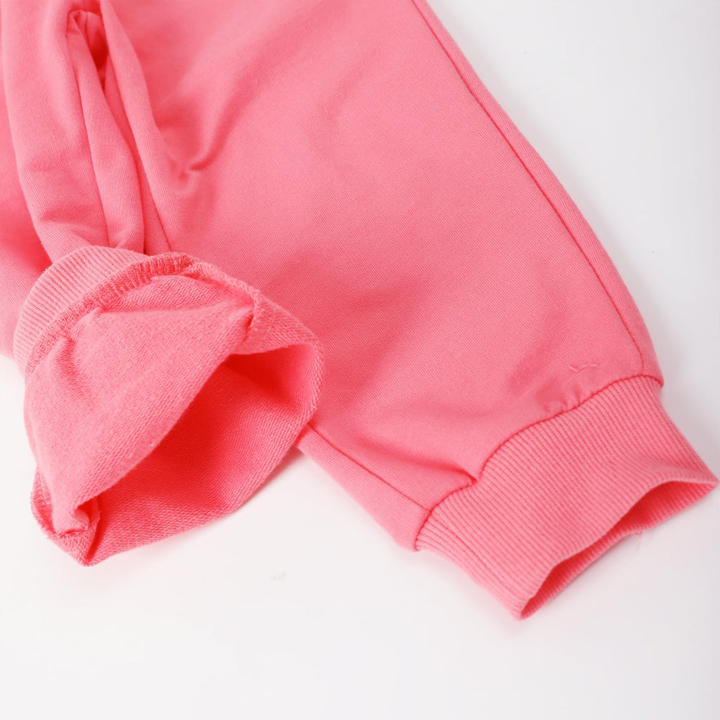 HILEELANG Toddler Girls Cotton Joggers Sweatpants Floral Embroidery Drawstring Waist and Pockets-Pink Blue Casual Athletic Pants for Kids 2Y