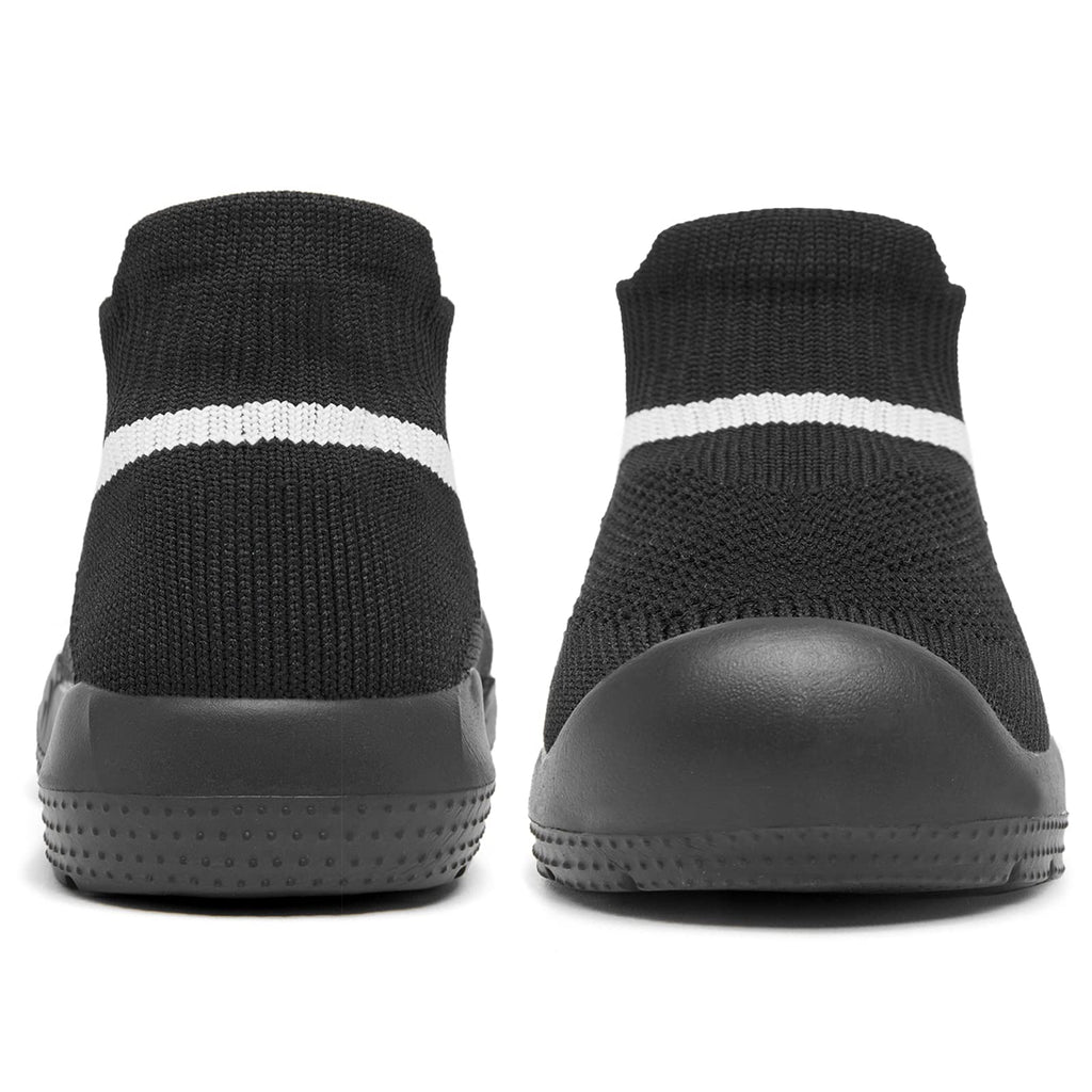 MORENDL Toddler Sock Shoes Baby Walking Shoes Infant Slippers Boys & Girls Non-Slip Sneakers Pure Black