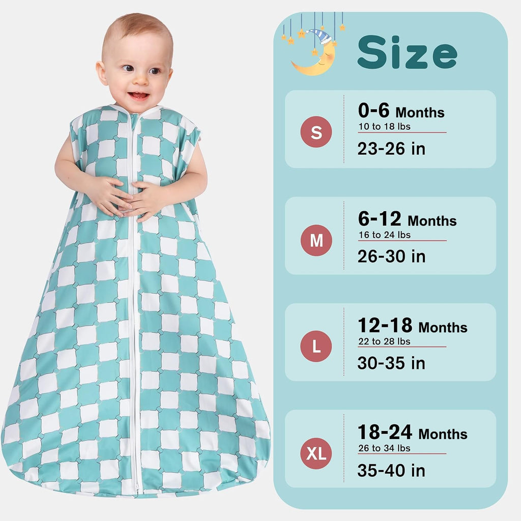 GUNTAIL Baby Sleep Sack 12-18 Months 3 Pack Baby Wearable Blanket 100% Rayon Cotton 2-Way Zipper Toddler Sleeping Sack.Comfy Soft Lightweight TOG 0.3 (Bohemia&Checkered&Blue,)