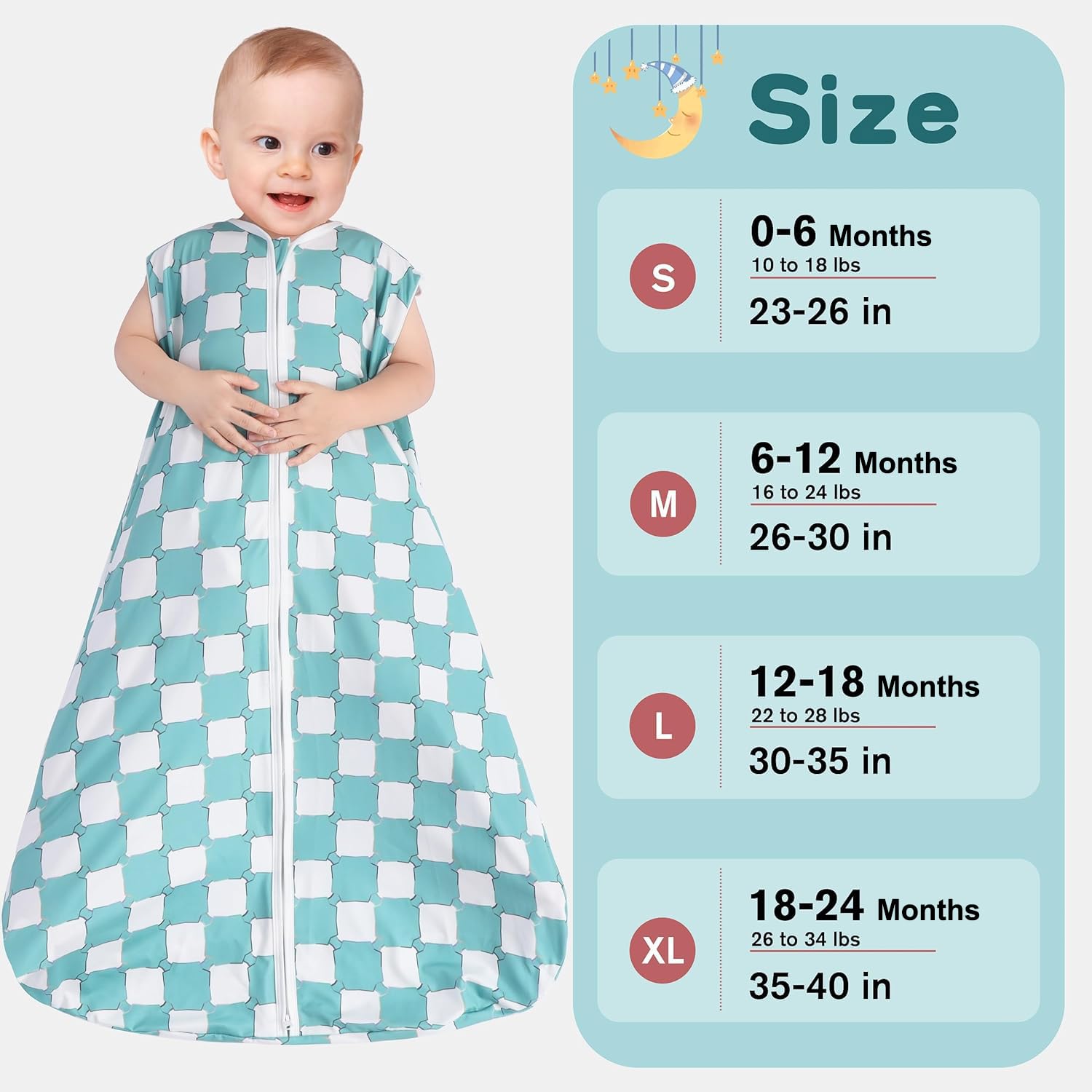 GUNTAIL Baby Sleep Sack 12-18 Months 3 Pack Baby Wearable Blanket 100% Rayon Cotton 2-Way Zipper Toddler Sleeping Sack.Comfy Soft Lightweight TOG 0.3 (Bohemia&Checkered&Blue,)