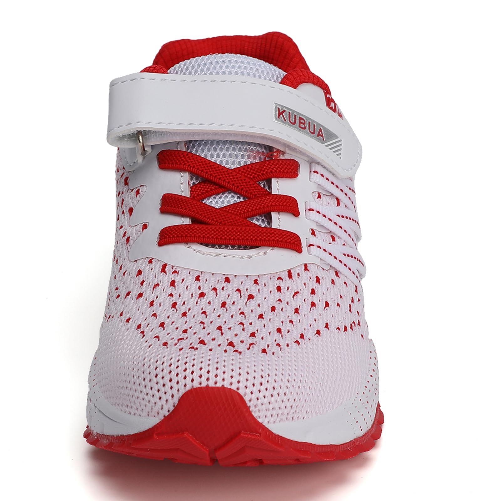 KUBUA Kids Sneakers Lightweight Boys Girls Tennis Shoes White Red