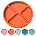 TalkTools Itsy Plate Must-Have Silicone Baby Plates with Suction | Non-Toxic Toddler Feeding Plate | Divided Portion | BPA-Free, Easy-Clean, Travel-Friendly Baby Dishware - Made in USA (Tangerine)
