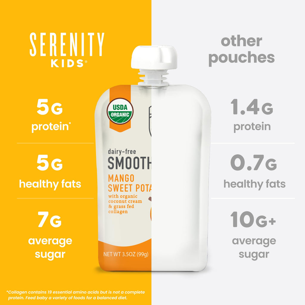 Serenity Kids Baby Pouches, Sweet Potato Spice, Baby Snacks, 3.5 Oz, 6 Pack