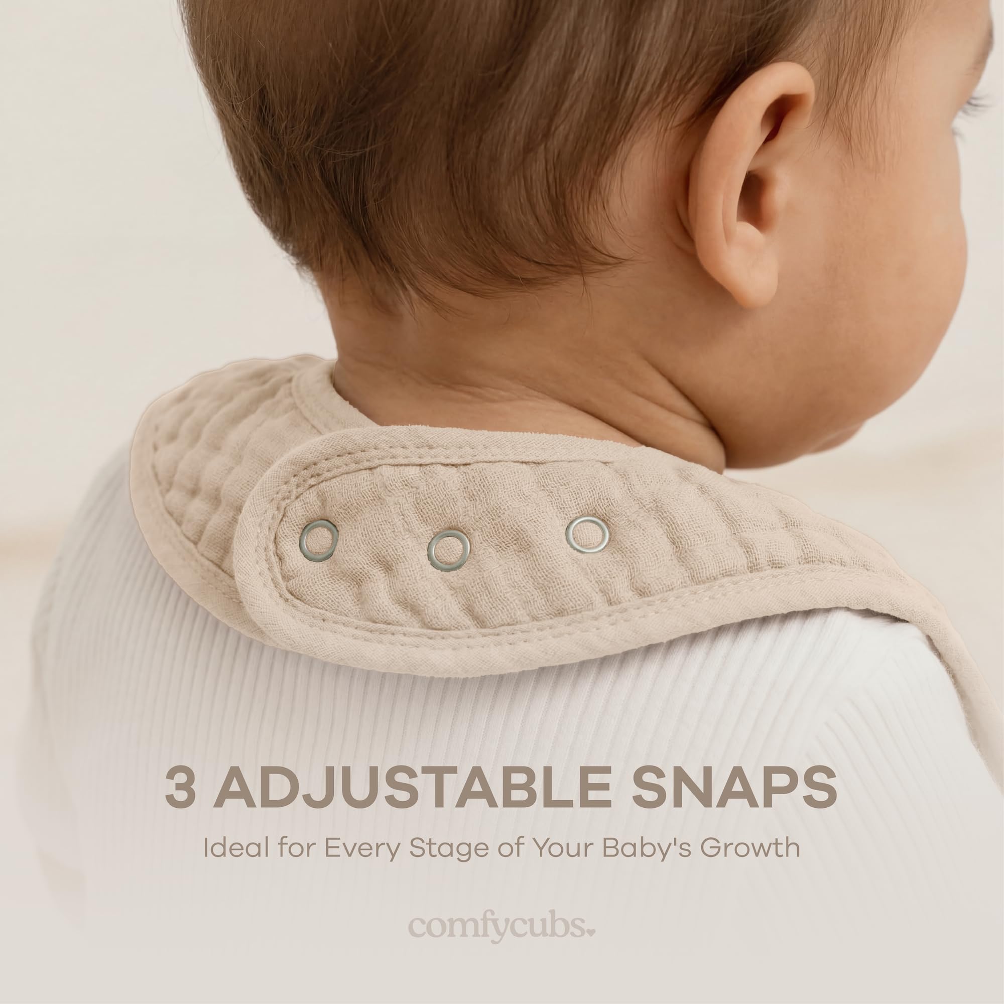 Comfy Cubs Muslin Bibs for Babies, Pack of 8 - Multicolor