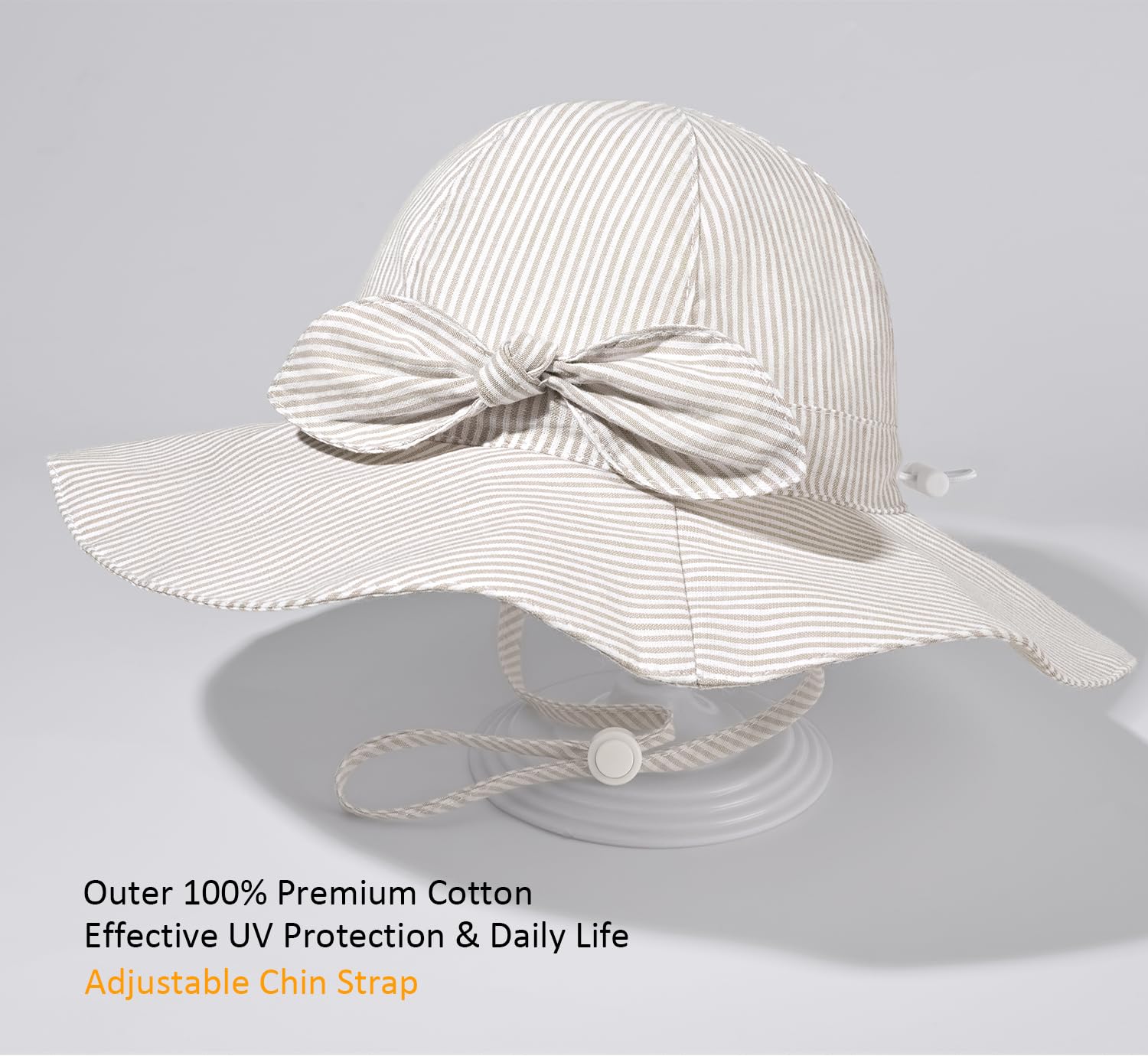 Baby Girl Sun Hat Kids Summer Beach Wide Brim Hats Toddler Bucket Hat 0-6M