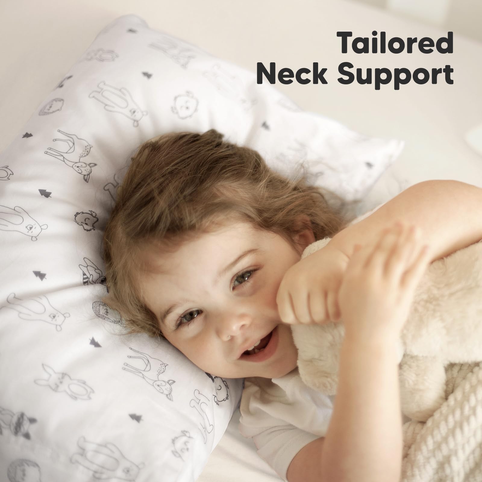 KeaBabies Organic Toddler Pillow with Pillowcase, Jumbo 14X20 (KeaFriends)