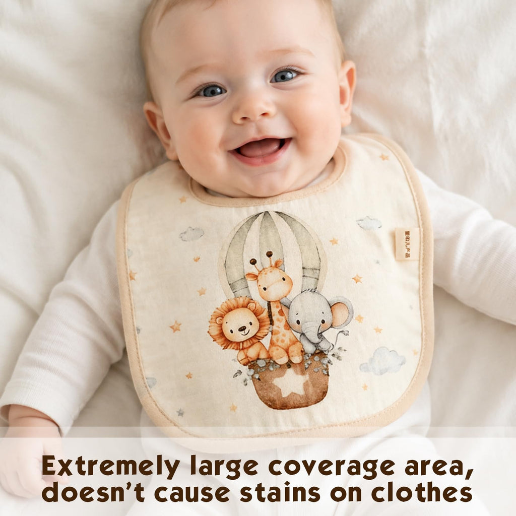 DOSMINE Organic Cotton Muslin Baby Bibs 10 Pack Waterproof Backing