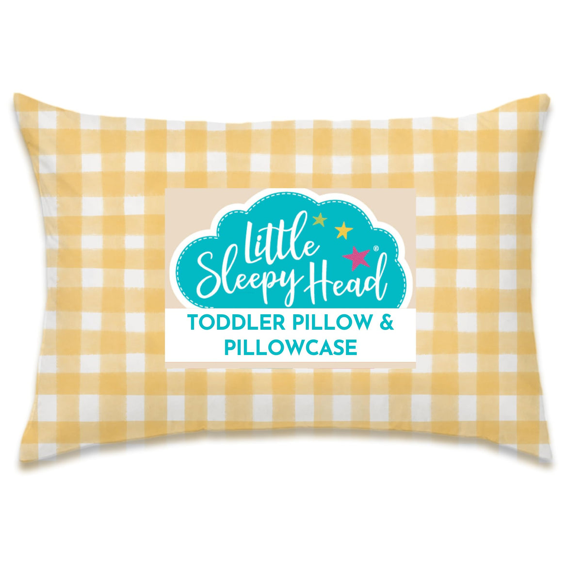 Toddler Bed Pillow with Cotton Pillow Case – 13x18 Kids Pillows for Sleeping, School, Travel & Daycare – Hypoallergenic Toddler Pillow 2 Year Old to 5 with Envelope Pillowcase (Checkers Black)