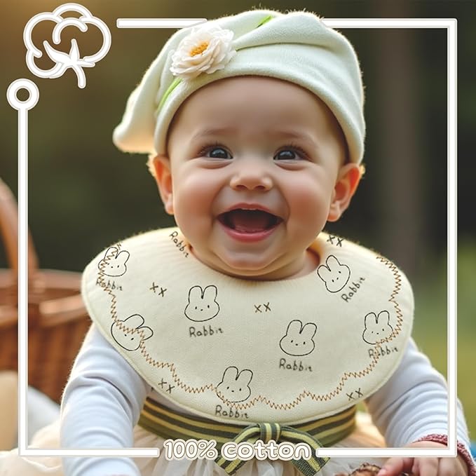 Baby Bibs Muslin Bibs for Baby Girl Boy for Drooling and Teething 10 Pack