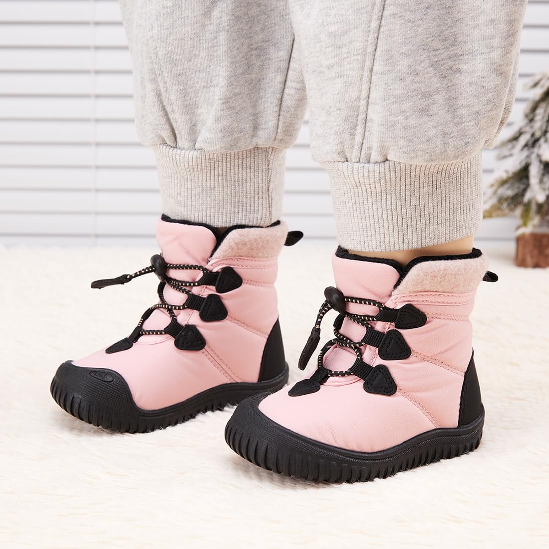 BMCiTYBM Toddler Baby Snow Winter Boots Shoes Boys Girls Cold Weather Baby Faux Fur Shoes 3-3.5 Years Pink Size 9 Toddler